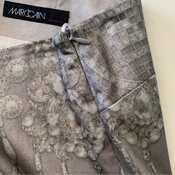 Marc Cain Bead Print Metallic Mini Pencil Skirt Sz 1 XS - Picture 3 of 7